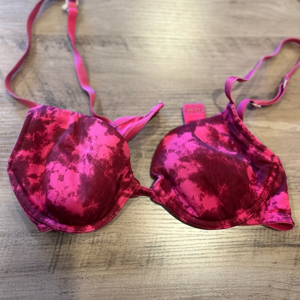Xhilaration Hot Pink and Magenta Patterned Push-Up Bra